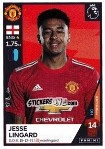 Figurina Jesse Lingard - Premier League Inglese 2020-2021 - Panini