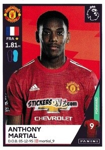 Sticker Anthony Martial - Premier League Inglese 2020-2021 n. 431 - Panini