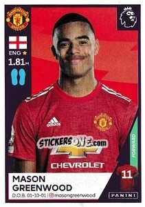 Sticker Mason Greenwood - Premier League Inglese 2020-2021 n. 433 - Panini