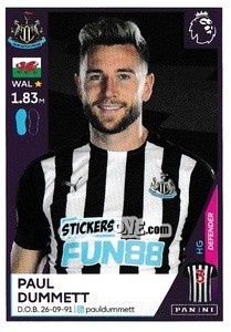 Figurina Paul Dummett - Premier League Inglese 2020-2021 n. 443 - Panini