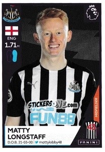 Sticker Matty Longstaff - Premier League Inglese 2020-2021 - Panini