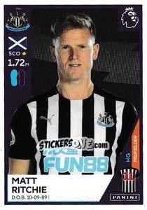 Sticker Matt Ritchie - Premier League Inglese 2020-2021 - Panini