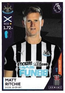 Sticker Matt Ritchie - Premier League Inglese 2020-2021 n. 451 - Panini