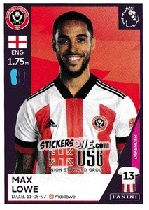 Figurina Max Lowe - Premier League Inglese 2020-2021 - Panini