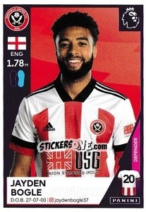 Figurina Jayden Bogle - Premier League Inglese 2020-2021 - Panini