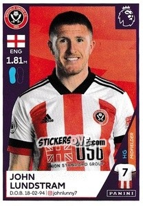 Sticker John Lundstram - Premier League Inglese 2020-2021 n. 483 - Panini