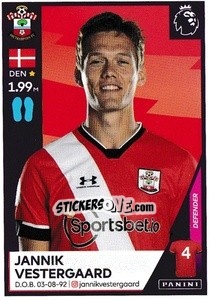 Sticker Jannik Vestergaard - Premier League Inglese 2020-2021 - Panini