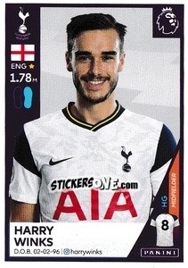 Figurina Harry Winks - Premier League Inglese 2020-2021 - Panini