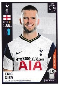 Sticker Eric Dier - Premier League Inglese 2020-2021 - Panini