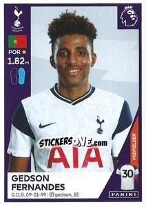 Figurina Gedson Fernandes - Premier League Inglese 2020-2021 n. 545 - Panini