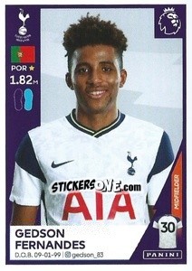 Figurina Gedson Fernandes - Premier League Inglese 2020-2021 - Panini