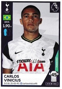 Sticker Carlos Vinícius - Premier League Inglese 2020-2021 n. 550 - Panini