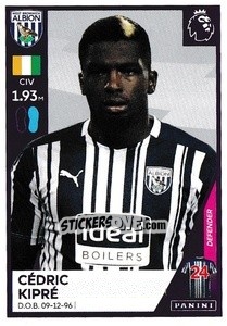 Cromo Cédric Kipré - Premier League Inglese 2020-2021 - Panini