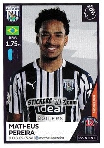 Figurina Matheus Pereira - Premier League Inglese 2020-2021 - Panini