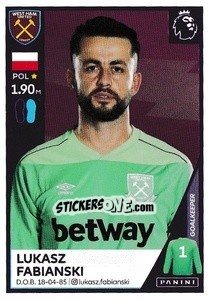 Sticker Lukasz Fabiański - Premier League Inglese 2020-2021 n. 586 - Panini