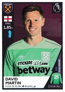 Sticker David Martin - Premier League Inglese 2020-2021 - Panini