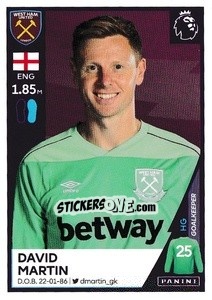 Sticker David Martin - Premier League Inglese 2020-2021 n. 587 - Panini