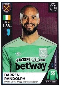 Sticker Darren Randolph - Premier League Inglese 2020-2021 - Panini
