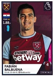 Sticker Fabián Balbuena - Premier League Inglese 2020-2021 n. 590 - Panini