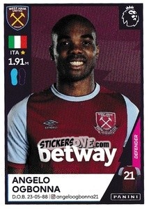 Cromo Angelo Ogbonna - Premier League Inglese 2020-2021 - Panini