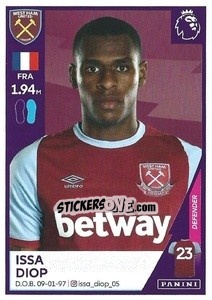 Sticker Issa Diop - Premier League Inglese 2020-2021 n. 594 - Panini