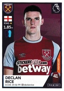 Figurina Declan Rice - Premier League Inglese 2020-2021 - Panini