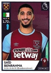 Cromo Saïd Benrahma - Premier League Inglese 2020-2021 - Panini