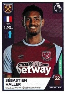 Figurina Sébastien Haller - Premier League Inglese 2020-2021 - Panini