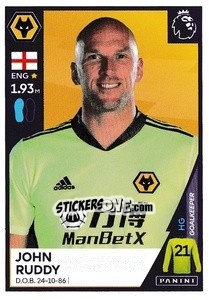 Figurina John Ruddy - Premier League Inglese 2020-2021 - Panini