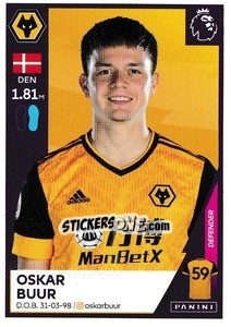 Cromo Oskar Buur - Premier League Inglese 2020-2021 - Panini