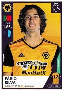 Figurina Fábio Silva - Premier League Inglese 2020-2021 - Panini