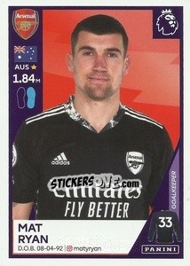 Sticker Mat Ryan - Premier League Inglese 2020-2021 n. U1 - Panini