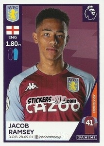 Sticker Jacob Ramsey - Premier League Inglese 2020-2021 n. U4 - Panini