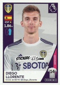 Sticker Diego Llorente - Premier League Inglese 2020-2021 n. U19 - Panini