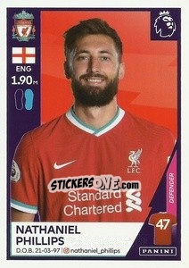 Figurina Nathaniel Phillips - Premier League Inglese 2020-2021 n. U24 - Panini