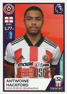 Sticker Antwoine Hackford - Premier League Inglese 2020-2021 n. U32 - Panini