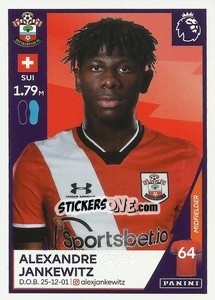 Cromo Alexandre Jankewitz - Premier League Inglese 2020-2021 n. U33 - Panini