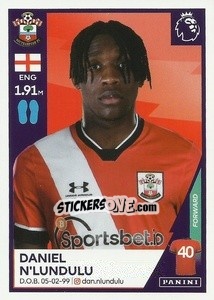 Cromo Daniel N'Lundulu - Premier League Inglese 2020-2021 n. U36 - Panini