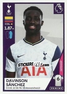 Figurina Davinson Sanchez - Premier League Inglese 2020-2021 n. U37 - Panini