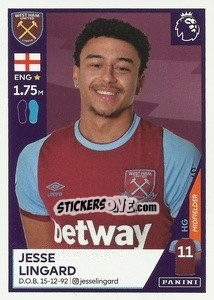 Figurina Jesse Lingard - Premier League Inglese 2020-2021 n. U45 - Panini