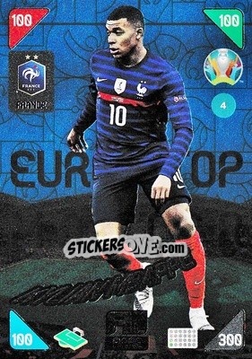 Sticker Kylian Mbappé - UEFA Euro 2020 Kick Off. Adrenalyn XL n. 4 - Panini