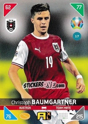 Sticker Christoph Baumgartner - UEFA Euro 2020 Kick Off. Adrenalyn XL - Panini