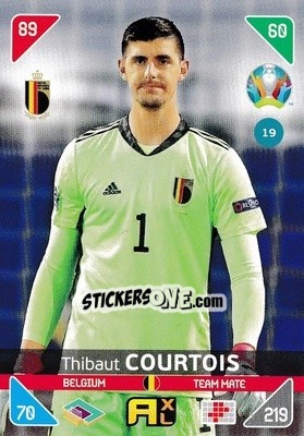 Sticker Thibaut Courtois - UEFA Euro 2020 Kick Off. Adrenalyn XL n. 19 - Panini