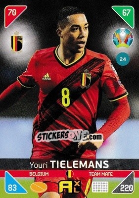 Sticker Youri Tielemans - UEFA Euro 2020 Kick Off. Adrenalyn XL n. 24 - Panini