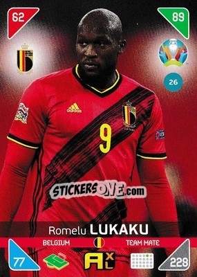 Figurina Romelu Lukaku - UEFA Euro 2020 Kick Off. Adrenalyn XL - Panini