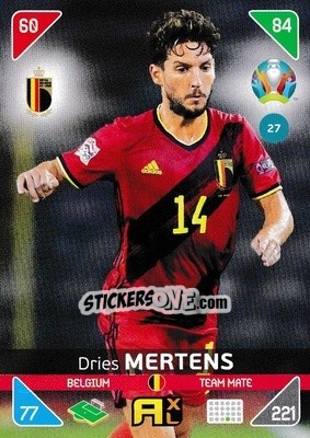 Sticker Dries Mertens - UEFA Euro 2020 Kick Off. Adrenalyn XL n. 27 - Panini