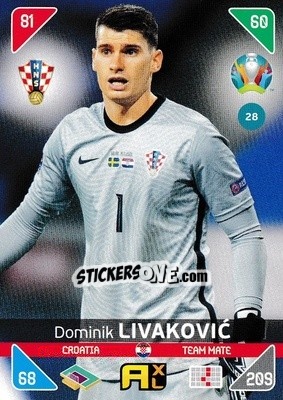Sticker Dominik Livakovic - UEFA Euro 2020 Kick Off. Adrenalyn XL n. 28 - Panini