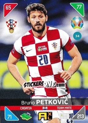 Sticker Bruno Petkovic - UEFA Euro 2020 Kick Off. Adrenalyn XL - Panini