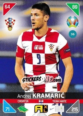 Sticker Andrej Kramaric - UEFA Euro 2020 Kick Off. Adrenalyn XL - Panini