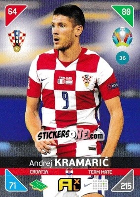 Sticker Andrej Kramaric - UEFA Euro 2020 Kick Off. Adrenalyn XL n. 36 - Panini